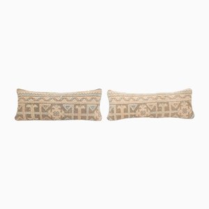 Turkish Oushak Rug Pillow Covers, Set of 2