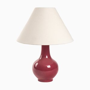 20th Century Maroon Ceramic Table Lamp