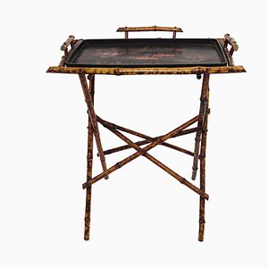 20th Century Oriental Tray Table on a Bamboo Stand