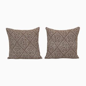 Vintage Square Floral Kilim Throw Rug Pillow Covers from Vintage Pillow Store Contemporary, Set of 2