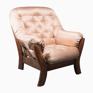 Vintage Beige Fabric Armchair, 1970s