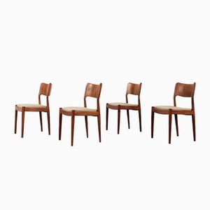 Mid-Century Modern Danish Teak Dining Chairs from Glostrup Møbelfabrik, 1960s, Set of 4
