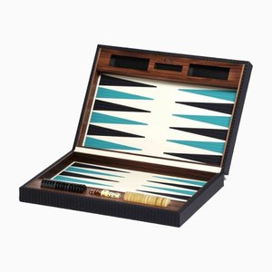 Jeu de Backgammon en Cuir Liverpool