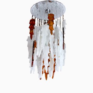 Lustre Bicolor Cascade Light by Albano Poli, 1970