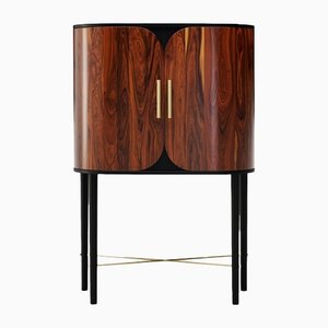 Small Azure Bar Cabinet in Exotic Wood Veneer