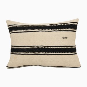 Vintage Handwoven Striped Organic Hemp Kilim Pillow