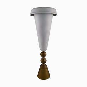 Große Vase aus teilweise patiniertem Metall von Ettore Sottsass