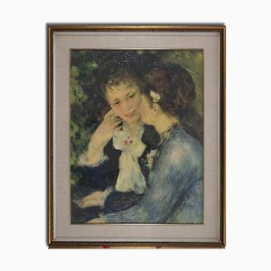 After Pierre Auguste Renoir, Confidences, Mid-20th-Century, Oil on Canvas