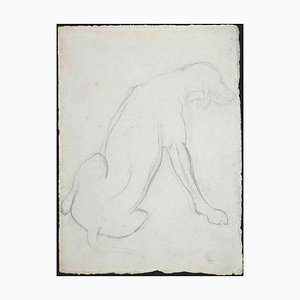 Chien, Dessin, Mid-20th-Century, Encadré