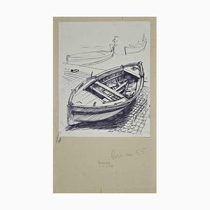 Boat, Drawing, Mid-20th-Century