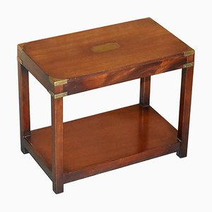 Tall Military Campaign Mahogany Side End Table from Kennedy for Harrods London