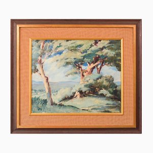 Jose Palau Oller, Post Impressionist Landscape, Early 20th-Century, Oil on Canvas, Framed