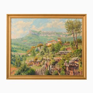Mountain Landscape, Mid 20th-Century, Oil on Canvas