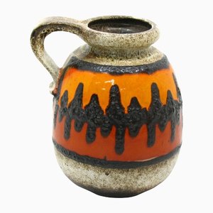 Vaso vintage in ceramica multicolore, anni '70
