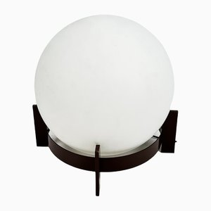 Large Architectural Black and White Opaline Glass Floor Lamp, 1960s
