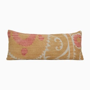 Faded Yellow Suzani Embroidery Cushion Cover