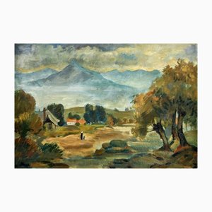 Přemysl Janíček, Mountain Landscape, 1958, Oil on Canvas