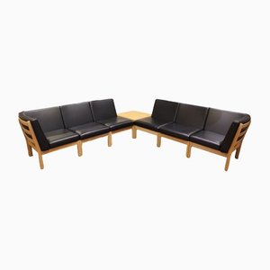 GE280 Sofa & Corner Table by Hans J. Wegner for Getama, Set of 7