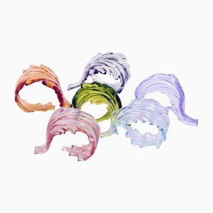 Colored Leaves Napkin Rings from Casarialto, Set of 6