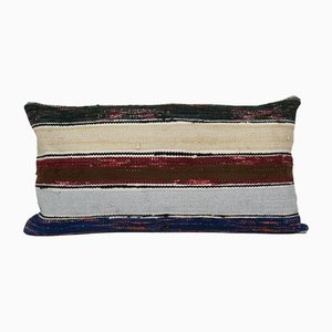 Striped Anatolian Kilim Lumbar Pillow Cover