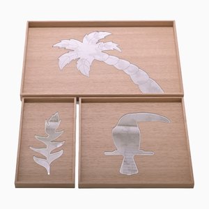 Bandejas con reflejos tropicales de Casarialto. Juego de 3