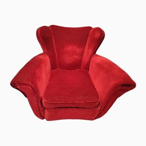Vintage Lounge Chair in Red