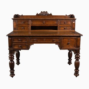 Antique Carved Scottish Oak Correspondence Desk
