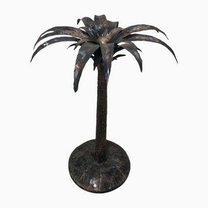 Mid-Century Modern Italian Burnished Iron Palm Tree Sculpture