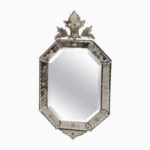 Espejo de pared vintage de cristal de Murano, años 20