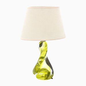 Lámpara de mesa Twisted de cristal de Val Saint Lambert