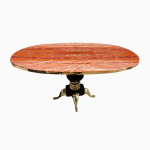 Tavolo in onice fiammato e ottone massiccio di Melchiorre Bega, anni '50