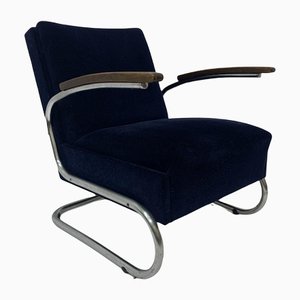 Fauteuil Bauhaus Type S-411 Chromé par W. Gispen pour Mücke Melder, 1930s