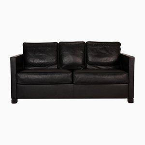 Black Leather DS118 Two-Seater Couch from de Sede