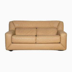 Cream Leather DS 43 Two-Seater Couch from de Sede