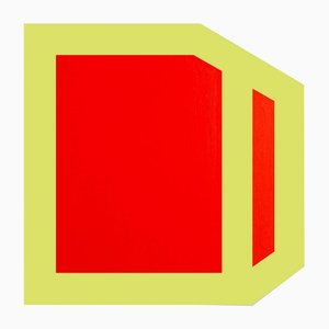 Brent Hallard, Plum (amarillo y rojo), 2014, acrílico sobre aluminio