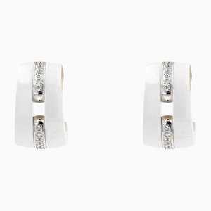 White Gold Ultra Hoop Earrings with Diamonds from Chanel