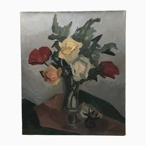 Henry Meylan, Grand Bouquet, 1953, Huile sur Toile