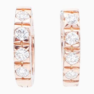 18 Karat Modern Rose Gold Earrings With Diamonds, Set of 2