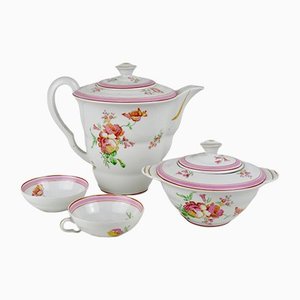 Teapot, Sugar & Two Cups, Limoges, Set of 4