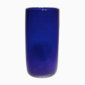 Kobaltblaue Foscarini Ballotton Vase von Murano Glam