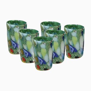 Green Lagoon Murano Glasses from Murano Glam, Set of 6