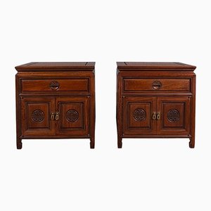 Vintage Art Deco Bedside Nightstands, 1940s, Set of 2