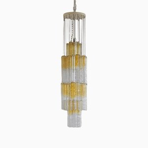 Large Calza Glass Chandelier from Venini, Italy, 1960s