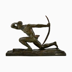 Pierre Le Faguays, Art Deco Athlete with Bow, Bronze