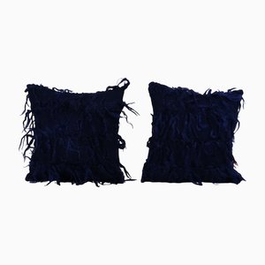 Blue Angora Pillow Cases, Set of 2