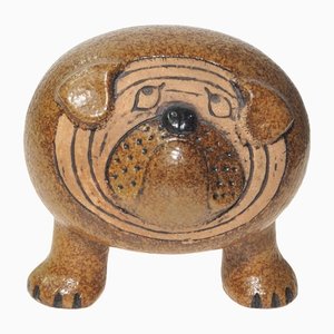 Glasierte Midibulldogge aus Keramik von Lisa Larson für Gustavsberg, 1970er