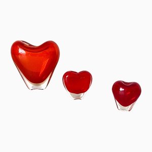 Cuore & Cuoricino Heart Vases by Maria Christina Hamel for Salviati, 1990s, Set of 3