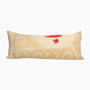 Long Vintage Cotton Suzani Lumbar Pillow Cover