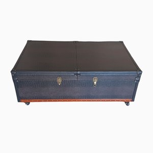 Faux Leather Chest Coffee Table with Storage Space