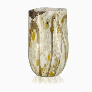 Oval Vase Serenissima Oro Ivory from Murano Glam